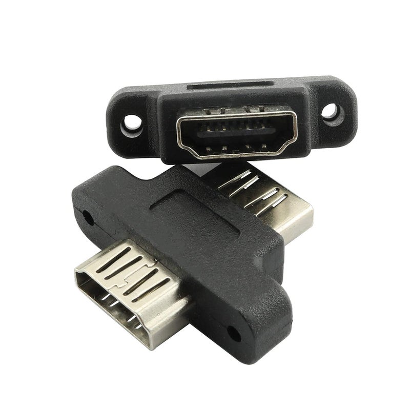Longdex 2PCS HDMI Female to HDMI Female Screw Lock Panel Mount Extension Extender Coupler Adapter - Image 2